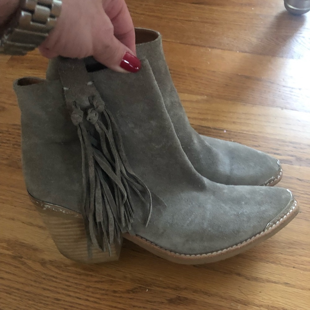 Jeffrey Campbell Pascal Fringe Booties, Size 8 - image 5